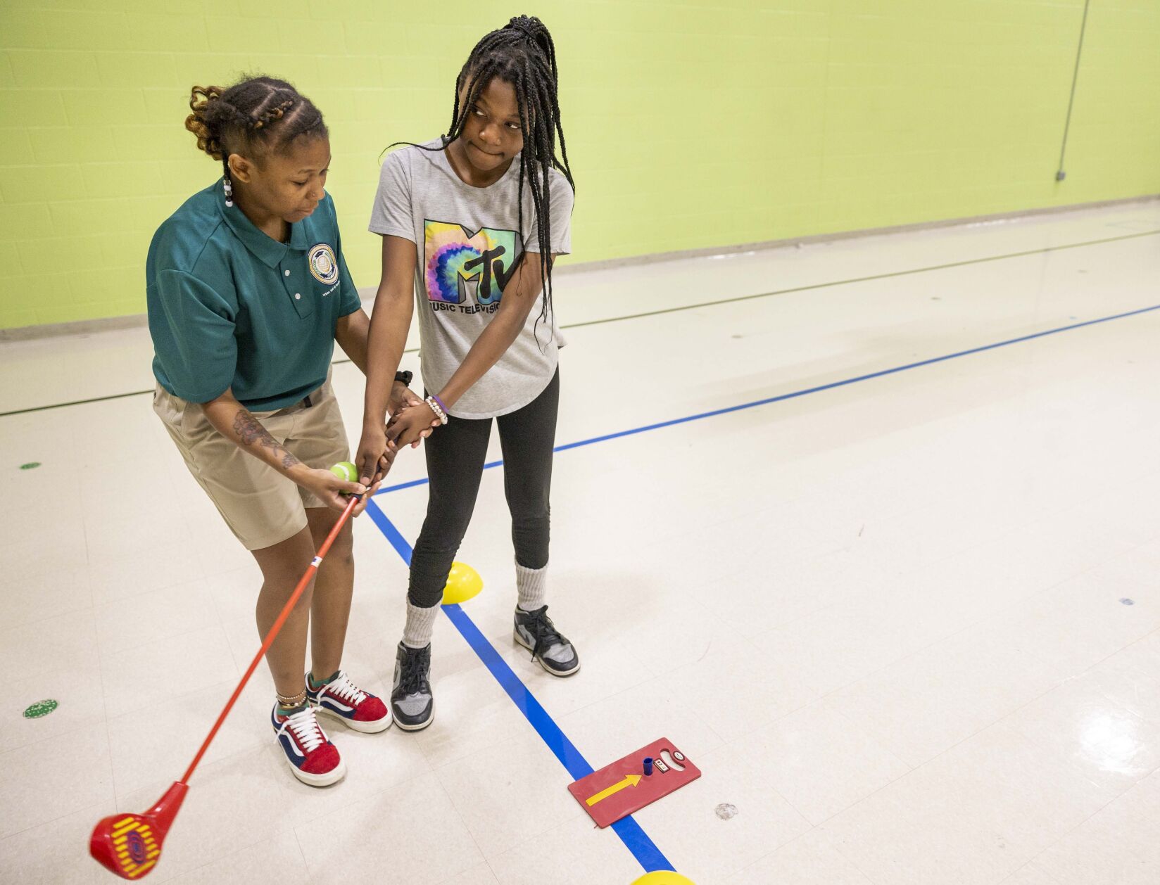 Golf mentoring at Nance Elementary School